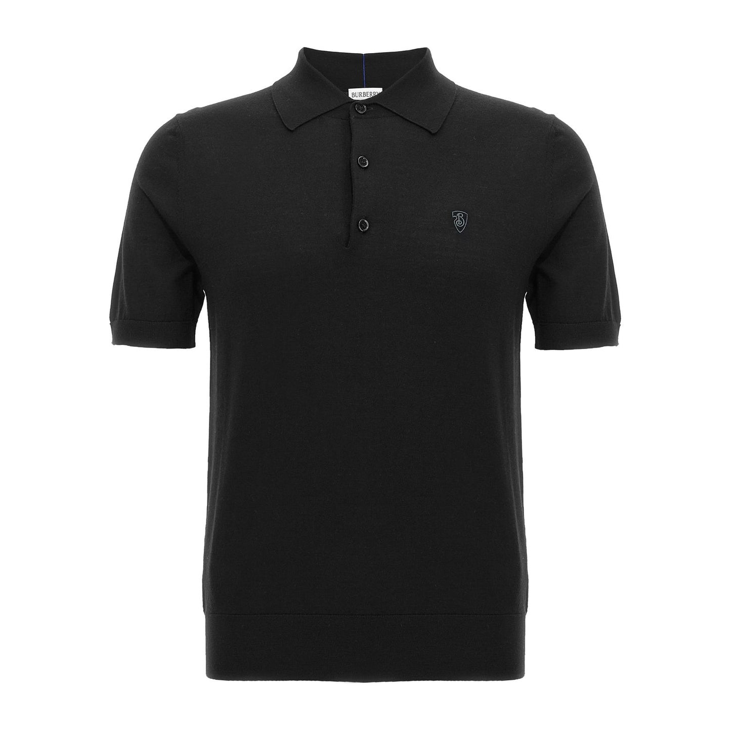 Burberry Black Wool Polo Shirt