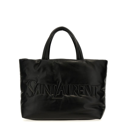 Saint Laurent Black Lamb Leather Tote Bag