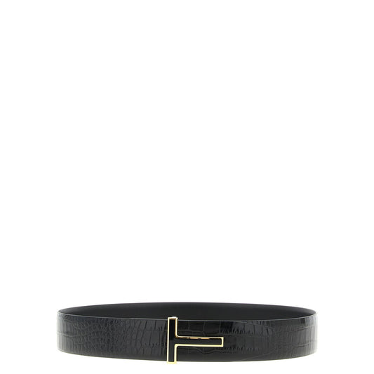 Tom Ford Black Calfskin Regular Belt