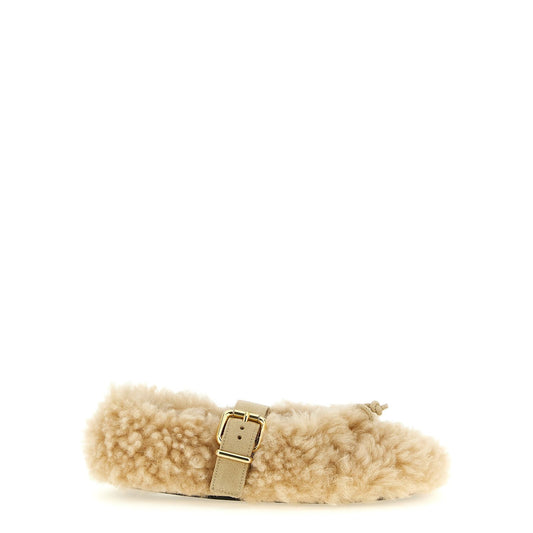 Marni Beige Lambskin Ballet Flats