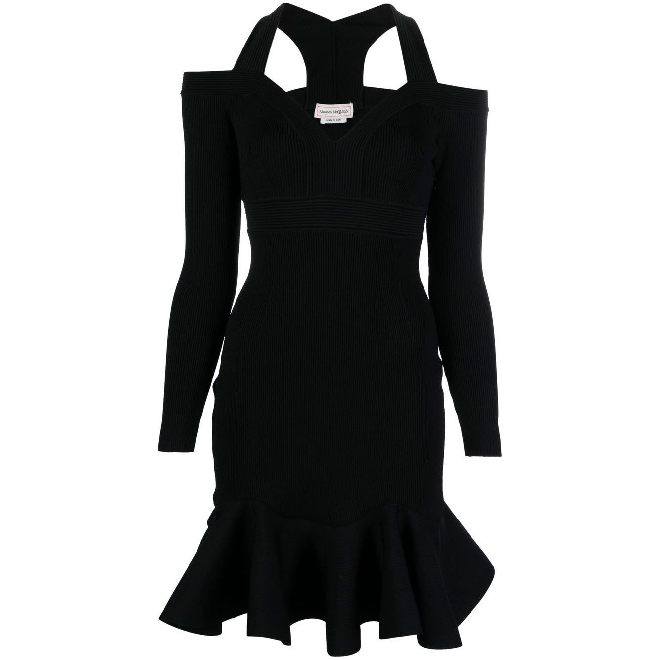 Alexander McQueen Short knitted dress with V-neck