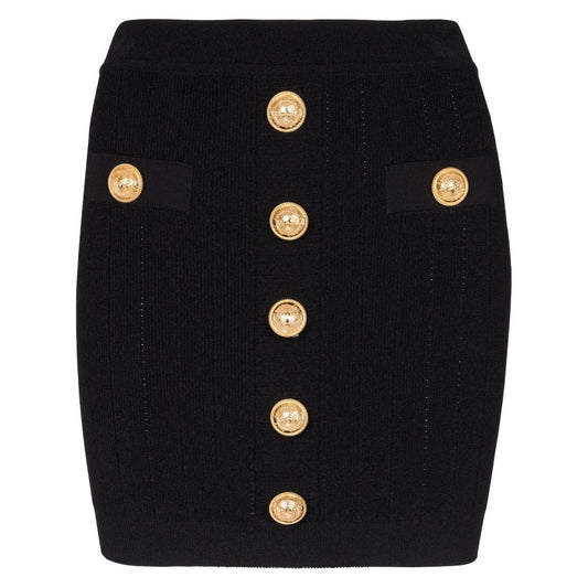 Balmain Button-detail knitted miniskirt