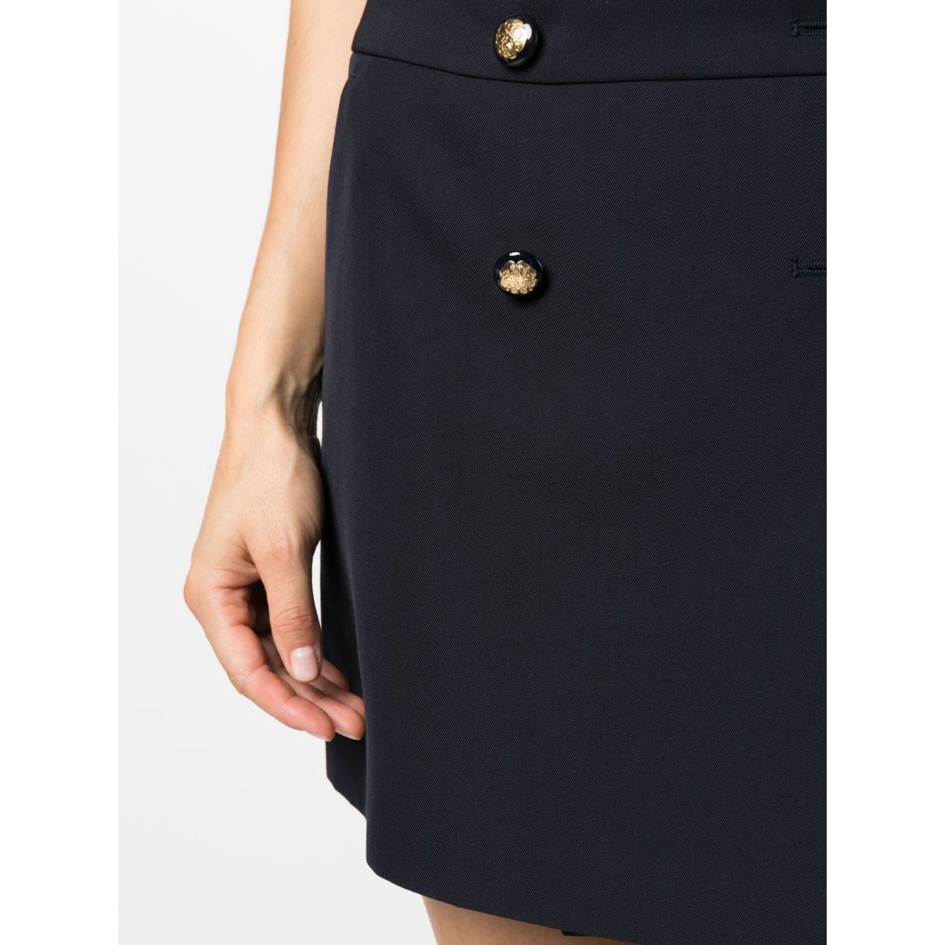 Alexander McQueen wool-cotton blend mini wrap skirt