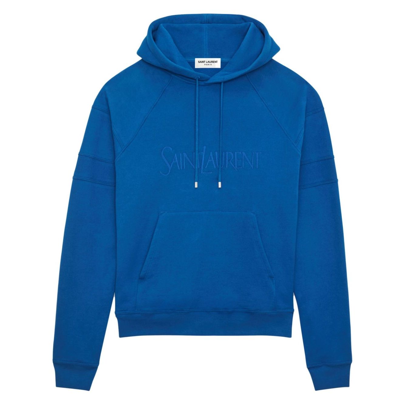 Saint Laurent logo-embroidered cotton hoodie