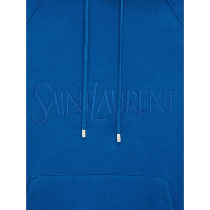 Saint Laurent logo-embroidered cotton hoodie