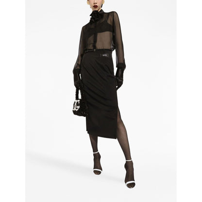 Dolce & Gabbana Silk chiffon shirt with satin details Shirts