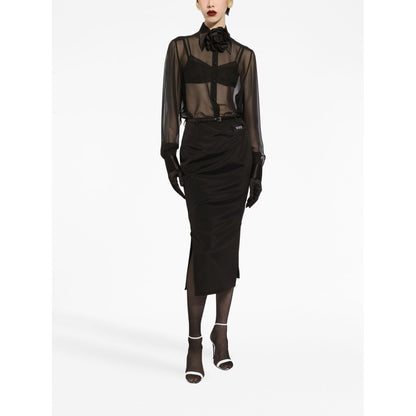 Dolce & Gabbana Silk chiffon shirt with satin details Shirts