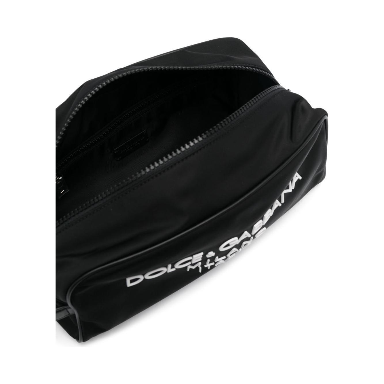 Dolce & Gabbana Nylon toiletry bag with rubberized logo BT0989AG1828B956