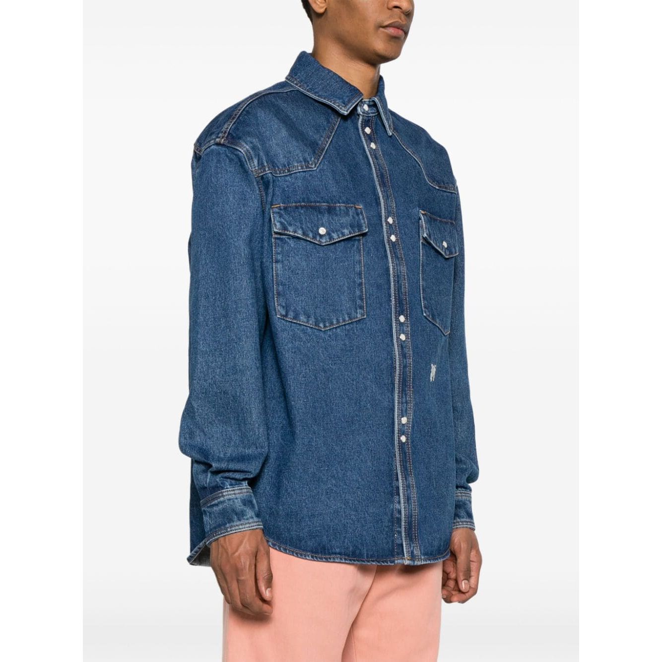 Palm Angels Shirts Blue