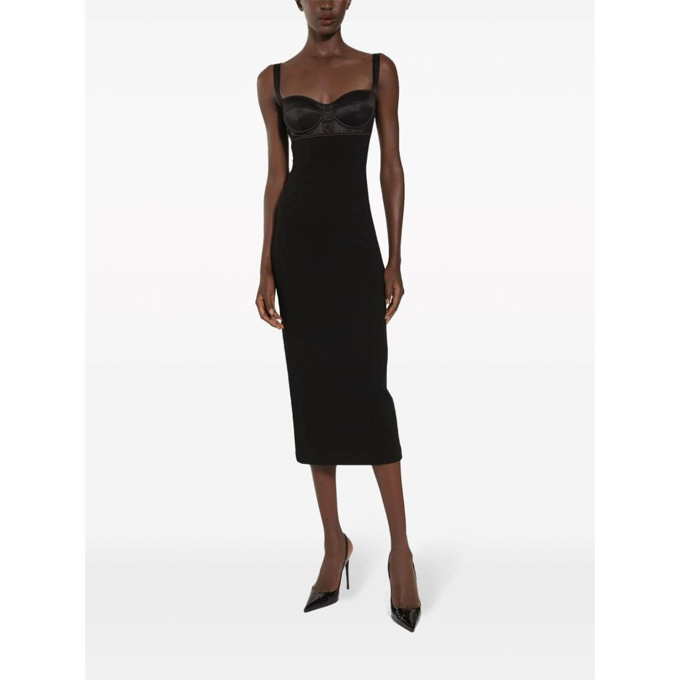 Dolce & Gabbana Jersey longuette dress with bustier bra top