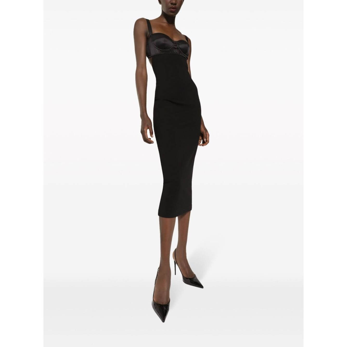 Dolce & Gabbana Jersey longuette dress with bustier bra top