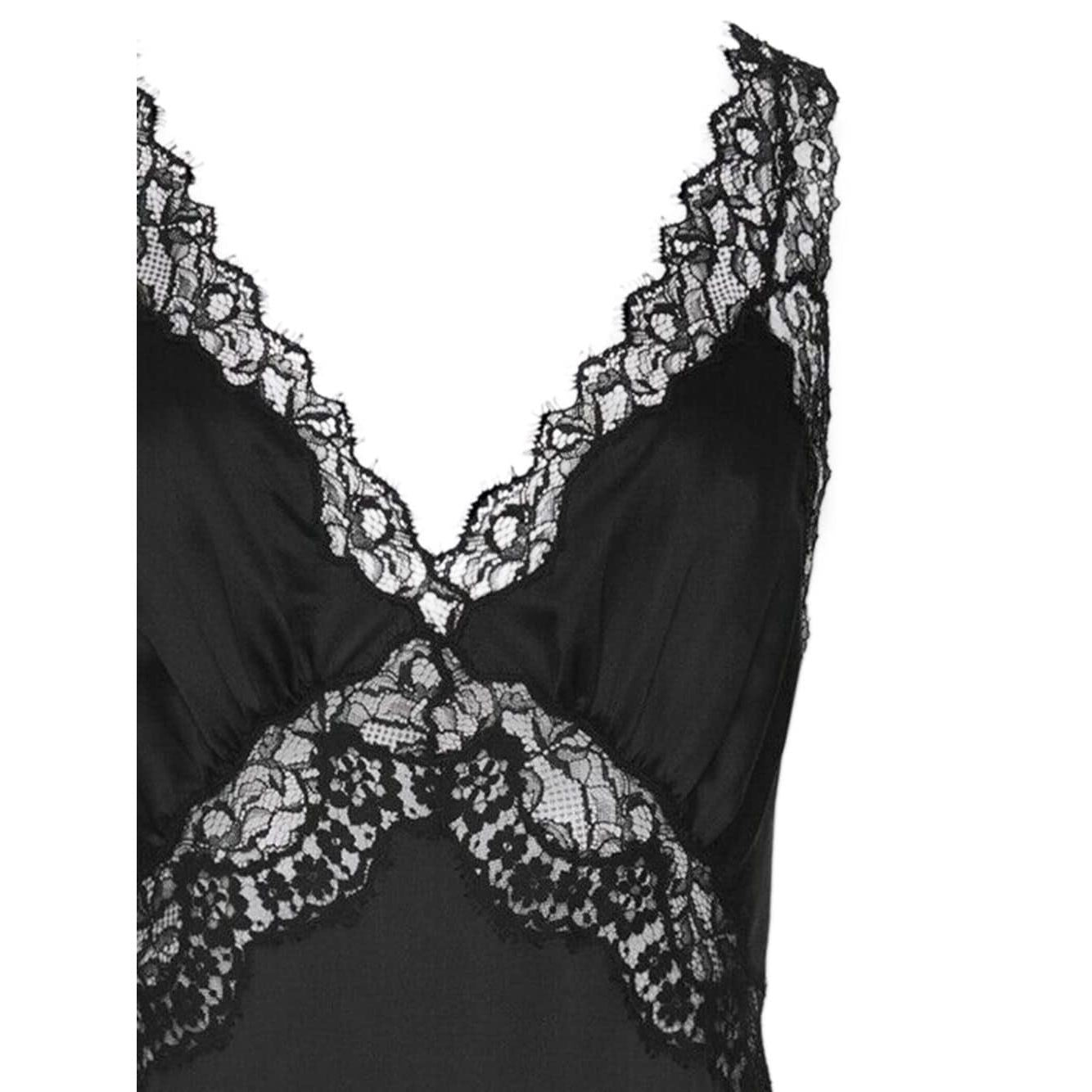 Saint Laurent lace-panel midi dress Dresses