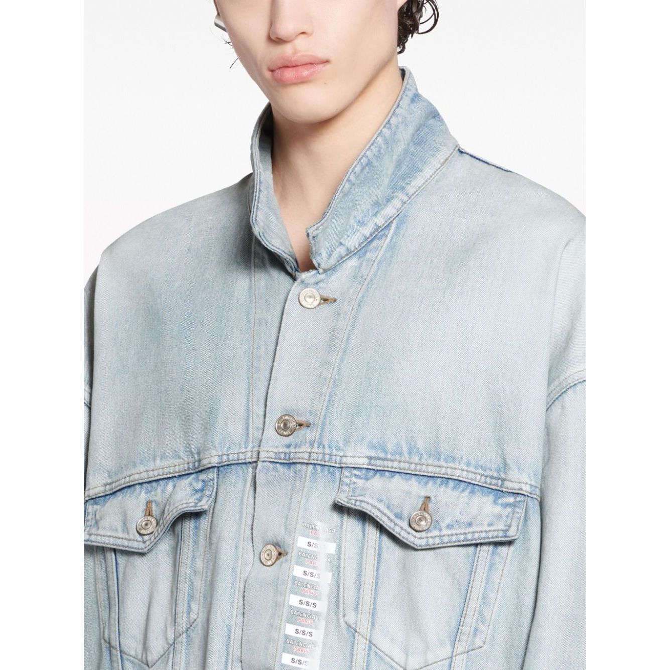 Balenciaga Denim jacket with flap pockets and drop shoulder Jackets
