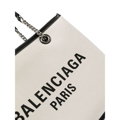Balenciaga Logo Print Canvas Tote Bag Shopper