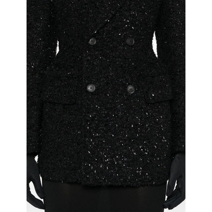 Balenciaga Hourglass tweed-texture padded-shoulder wool-blend blazer Jackets
