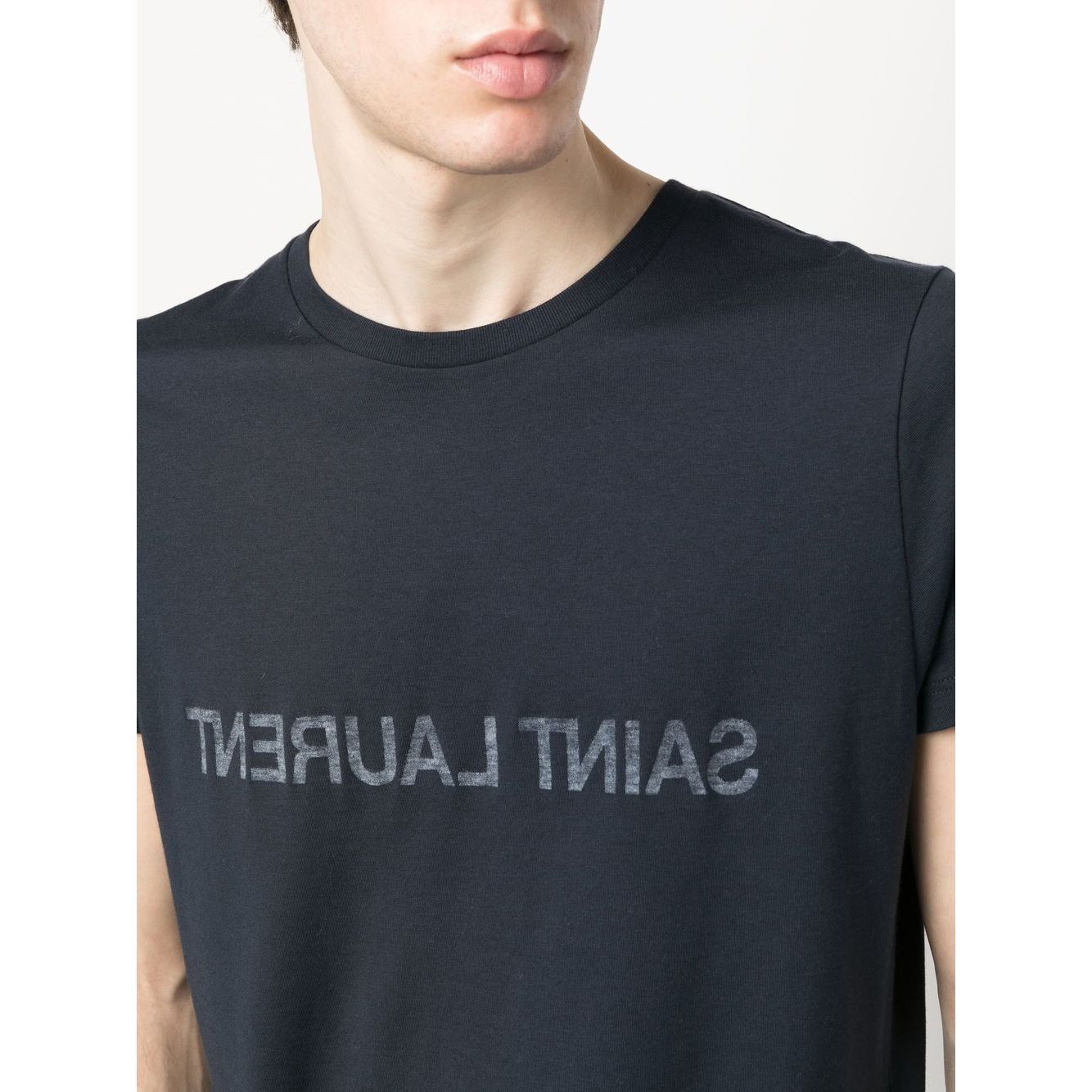 Saint Laurent Reverse logo-print cotton T-shirt