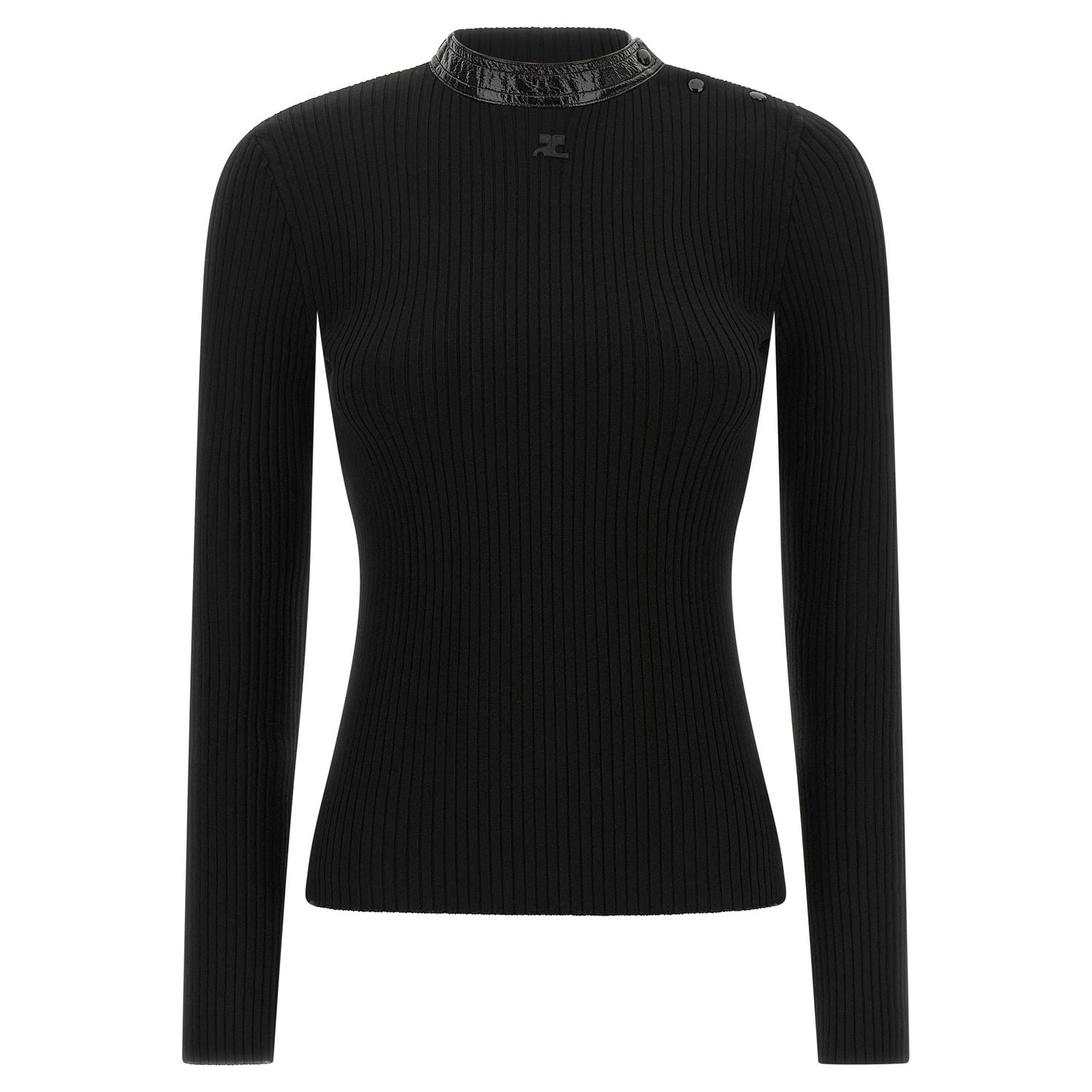 Courrèges Black Viscose Cardigan