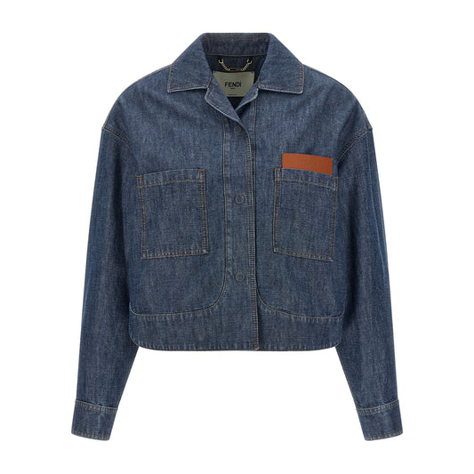 Fendi Blue Cotton Denim Jacket