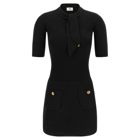 Elisabetta Franchi Black Viscose Short Dress