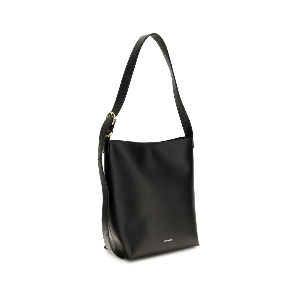 Jil Sander Black Calf Leather Bos Taurus Handbag