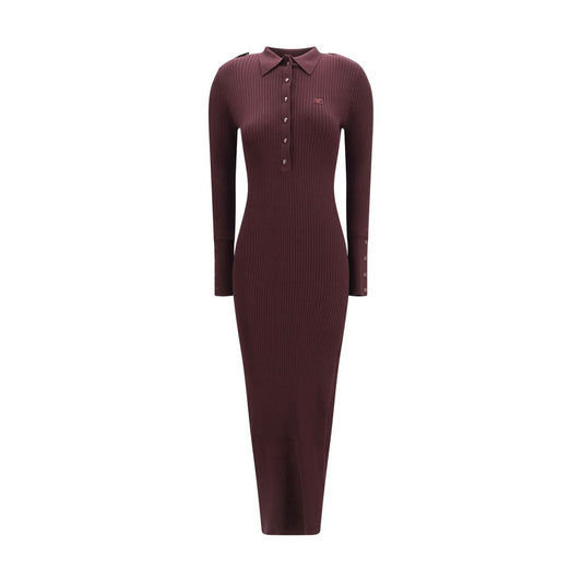 Courrèges Bordeaux Viscose Long Dress