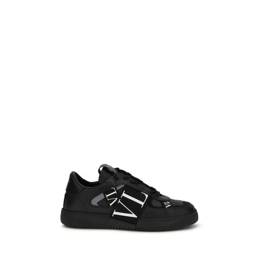 Valentino Garavani Black Calf Leather Bos Taurus Athletic Sneakers