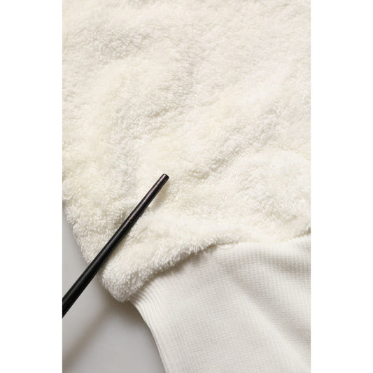 Dolce & Gabbana Off White Terry Cotton Plush Men Jogger Pants