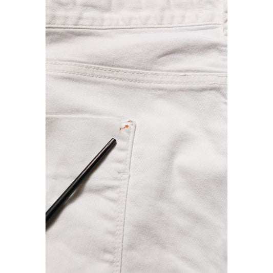 Costume National White Cotton Slim Pants Men Denim Jeans