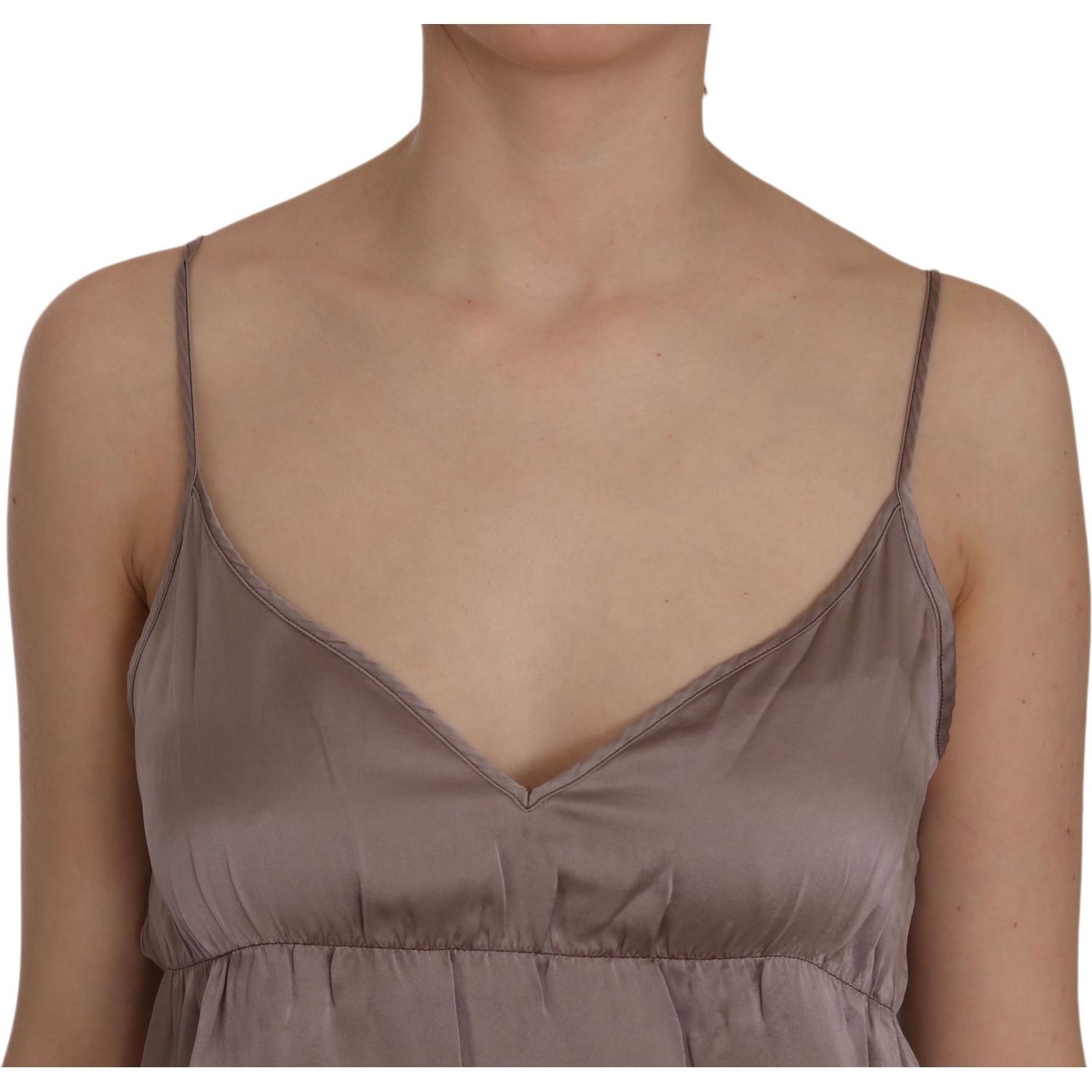 فستان قصير أنيق من الحرير بأشرطة رفيعة من PINK MEMORIES