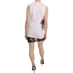 Dsquared² White Printed Crew Neck Sleeveless Bodycon Mini Dress TSH3831-38