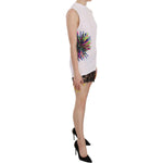 Dsquared² White Printed Crew Neck Sleeveless Bodycon Mini Dress TSH3831-38