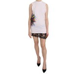 Dsquared² White Printed Crew Neck Sleeveless Bodycon Mini Dress TSH3831-38