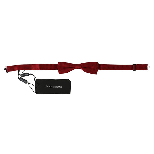 Dolce & Gabbana Red Dotted Silk Adjustable Neck Papillon Bow Tie