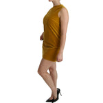 Dolce & Gabbana Mustard Velvet Stretch Shift Mini Dress DR2089-40