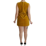 Dolce & Gabbana Mustard Velvet Stretch Shift Mini Dress DR2089-40