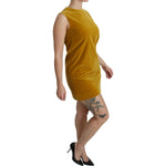 Dolce & Gabbana Mustard Velvet Stretch Shift Mini Dress DR2089-40