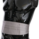 Dolce & Gabbana Elegant Silk Cummerbund in Sophisticated Gray Dolce & Gabbana Black
