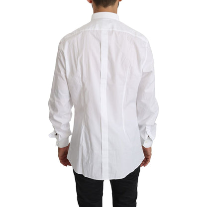 Dolce & Gabbana White Cotton Long Sleeve Top Shirt MAN TOPS AND SHIRTS