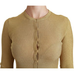 Dolce & Gabbana Elegant Long Sleeve Gold Cardigan Dolce & Gabbana Dark Khaki