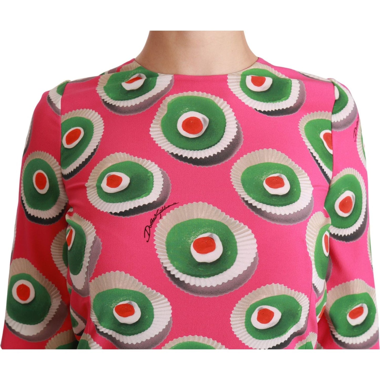 Dolce & Gabbana Pink Silk Cup Cake Shift Stretch Dress DR2517-36