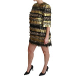 Dolce & Gabbana Elegant Sheath Mini Leopard Dress Dolce & Gabbana Dark Slate Gray
