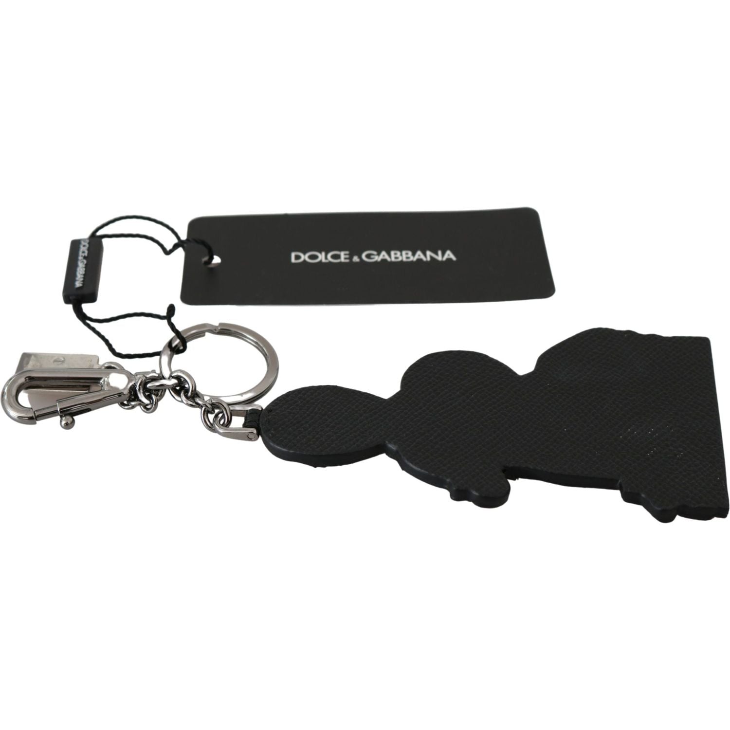 Dolce & Gabbana Leather Dominico Stefano #DGFAMILY Logo Badge Keychain