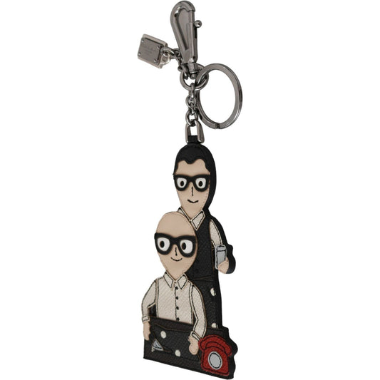 Dolce & Gabbana Leather Dominico Stefano #DGFAMILY Logo Badge Keychain Keychain