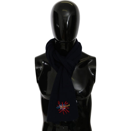 Dolce & Gabbana Blue #DGLovesLondon Wrap Shawl Wool Scarf MS5647