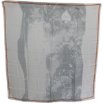 Costume National Elegant Silk Floral Scarf Silk Wrap Shawls Costume National Dark Gray