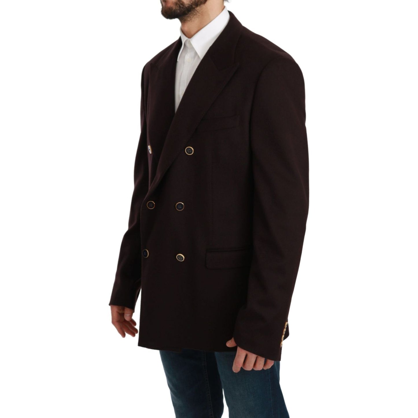 Dolce & Gabbana Bordeaux Cashmere Coat TAORMINA Blazer