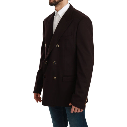 Dolce & Gabbana Bordeaux Cashmere Coat TAORMINA Blazer KOS1722-56