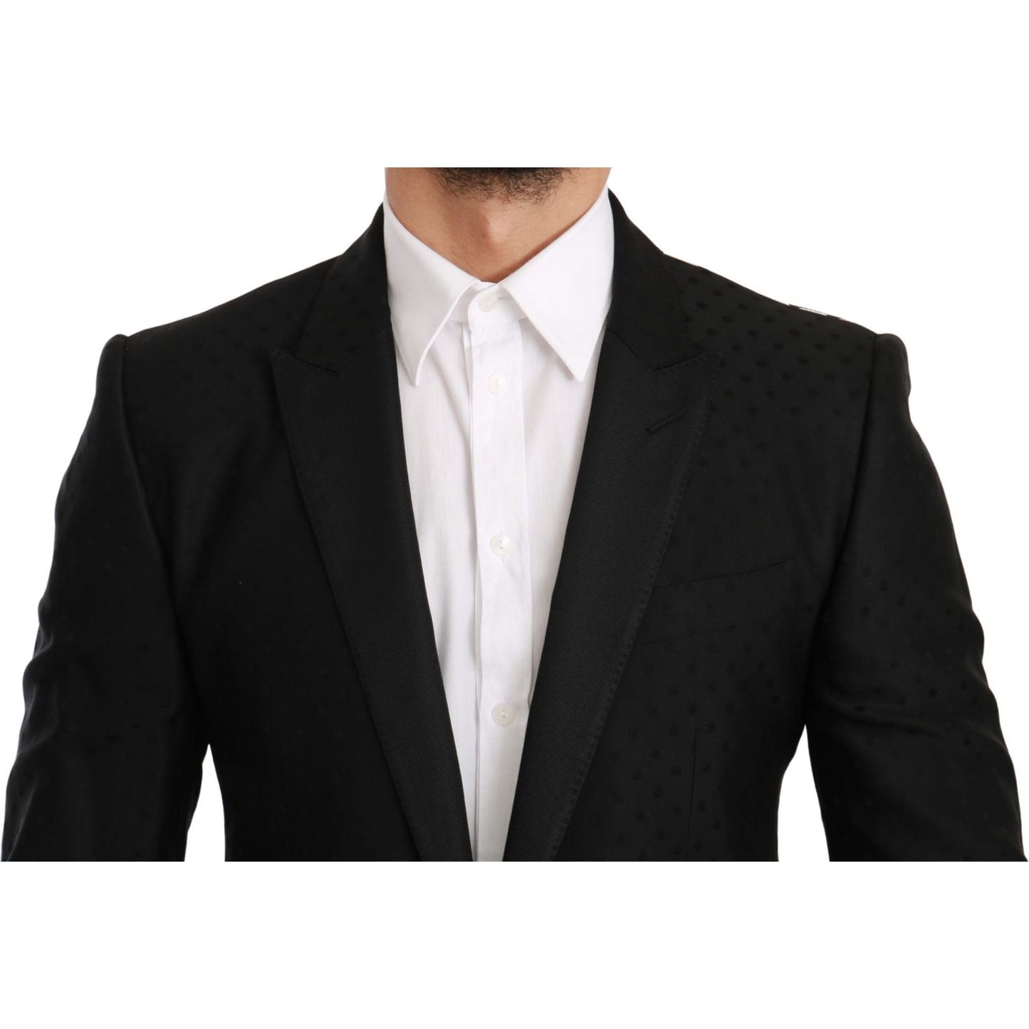 Dolce & Gabbana Black Slim Fit Coat Jacket MARTINI Blazer