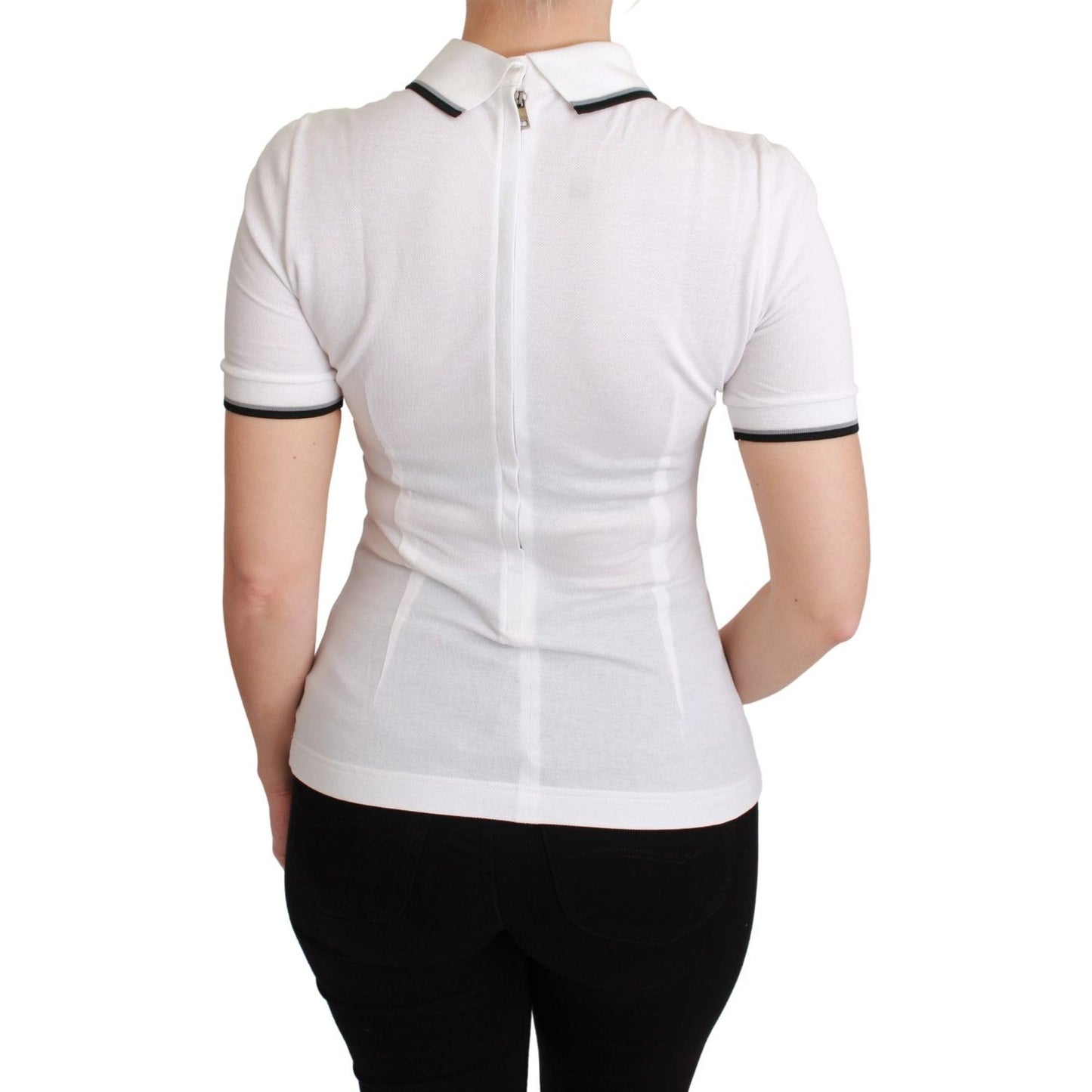 Dolce & Gabbana White Cotton Polo #dgfamily T-shirt