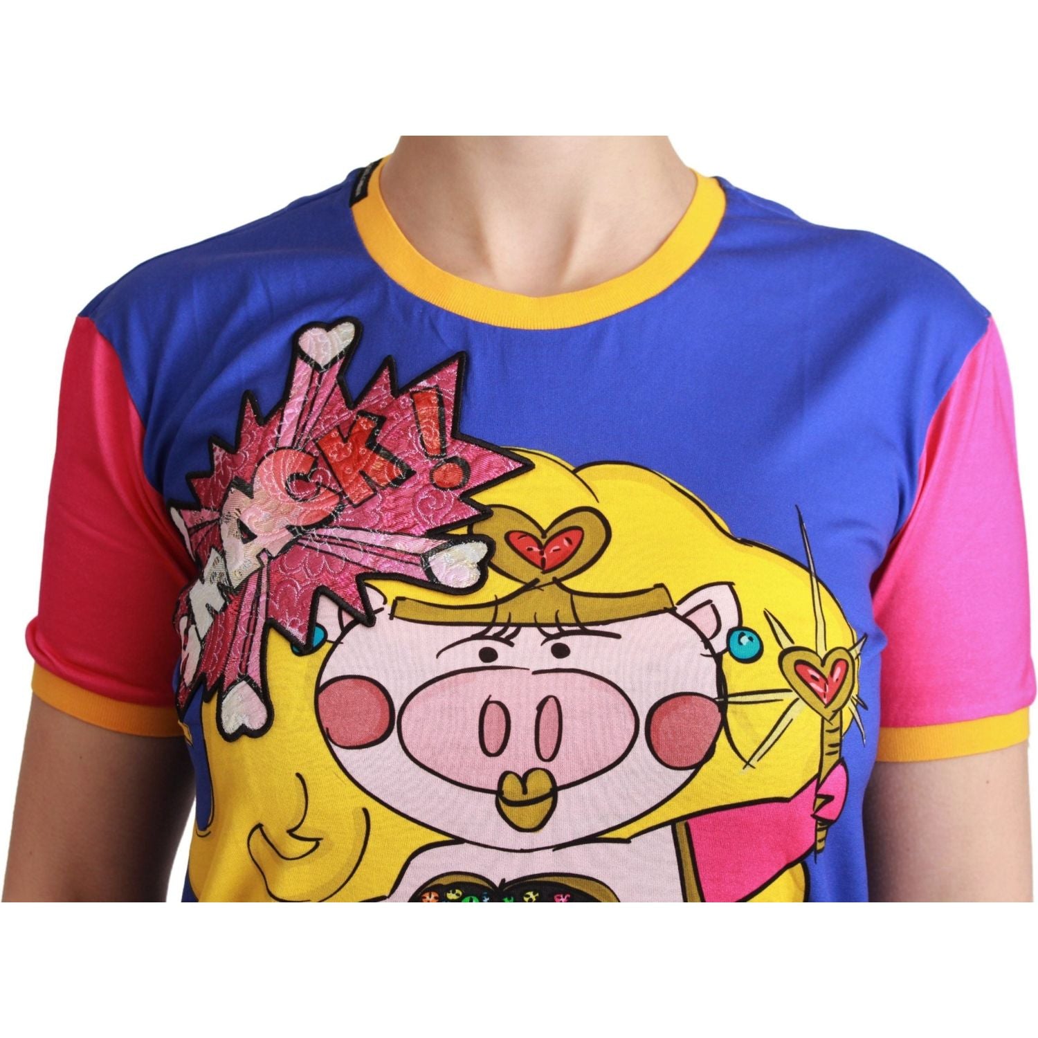 تي شيرت Dolce &amp; Gabbana Chic Crewneck من القطن مع شعار Supergirl